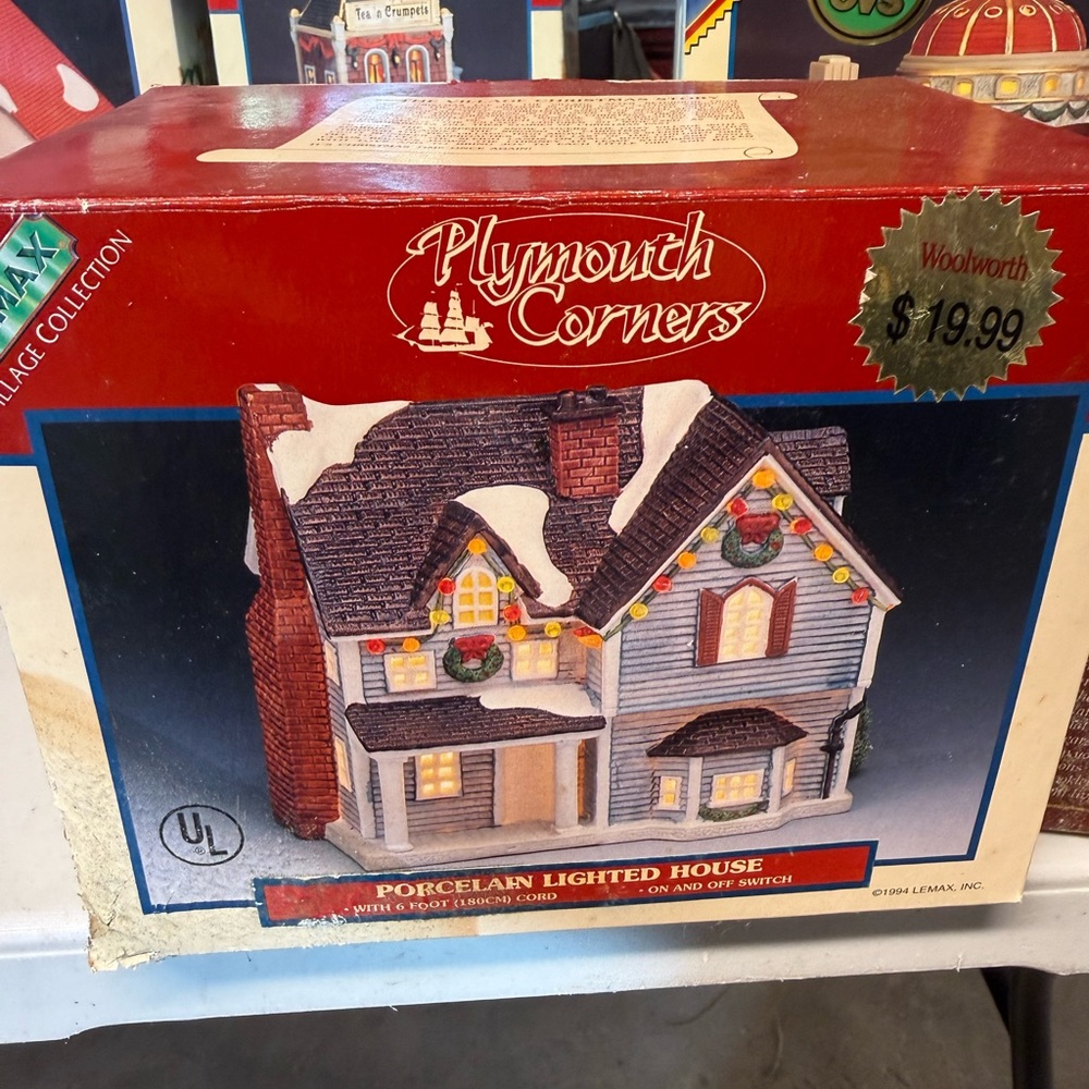 Plymouth Corners Porcelain Lighted House